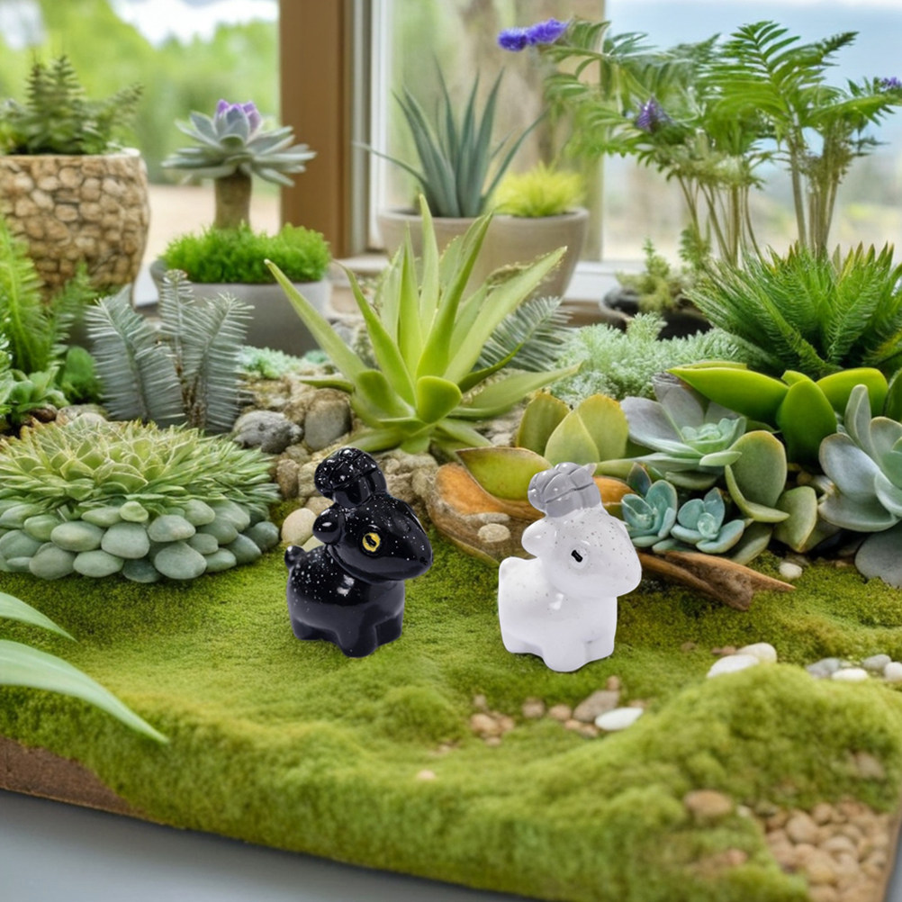 Bonsai Garden For Desk - โมเดลแพะเรซินขนาดเล็ก 12 ชิ้น ของตกแต่งสัตว์น่ารักสำหรับโต๊ะทำงาน สวน บ้าน