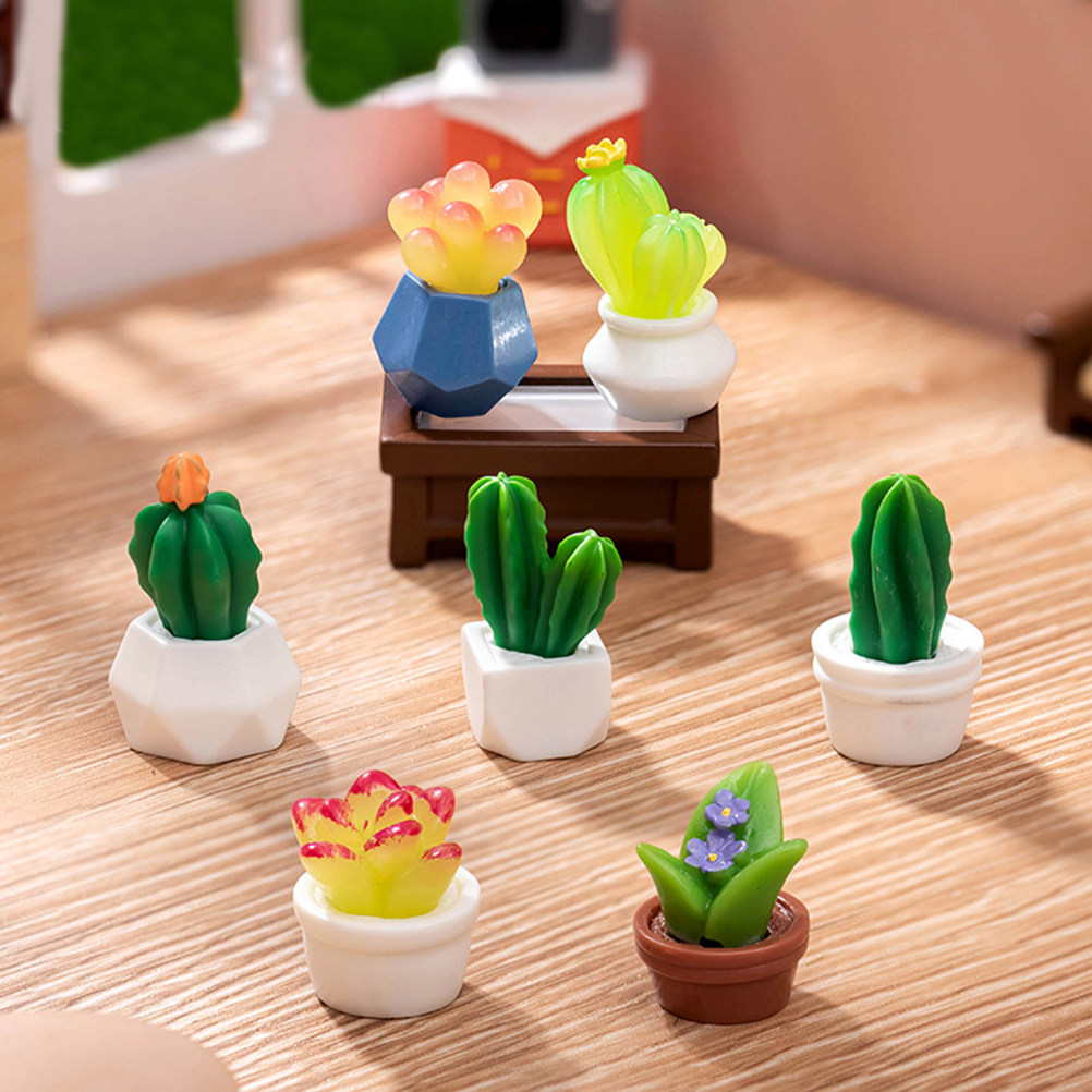 8 ชิ้น ต้นกระบองเพชรบอนไซเรซิ่ - Bonsai Garden For Desk บทวิจารณ์และราคา