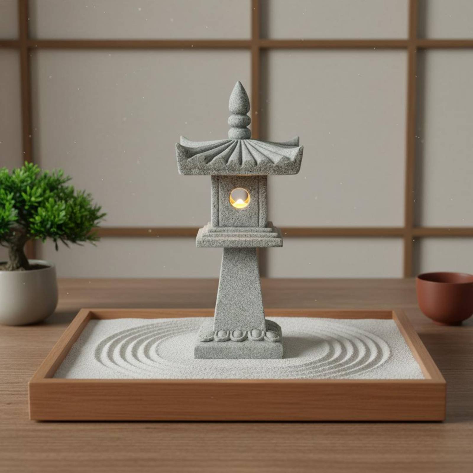โคมไฟหินจิ๋วสไตล์โบราณ ตกแต่งบ - Japanese Garden Bonsai บทวิจารณ์และราคา
