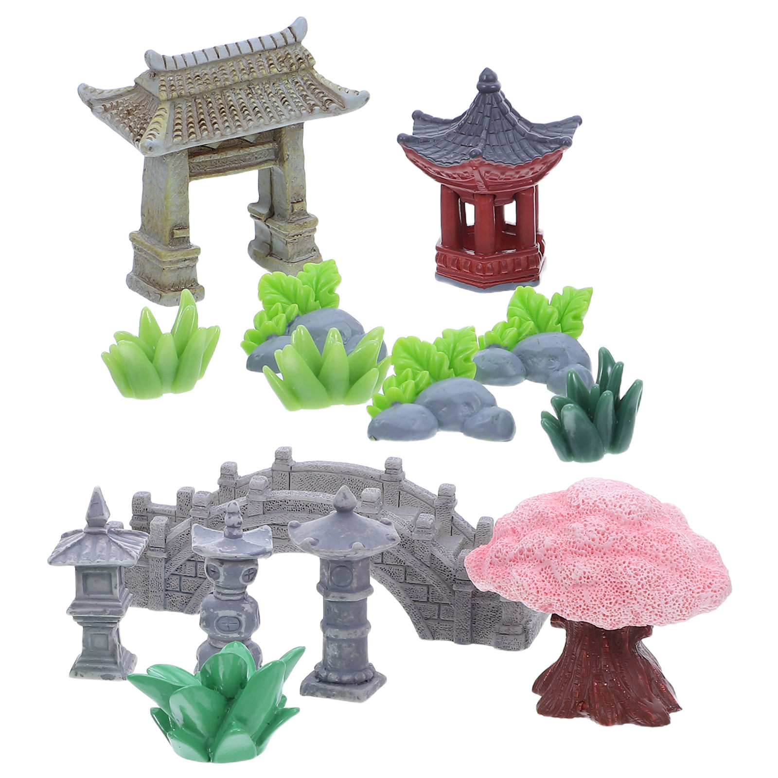 ชุดตกแต่งสวนจิ๋วเรซิน 1 ชุด สะ - Bonsai Garden For Desk บทวิจารณ์และราคา