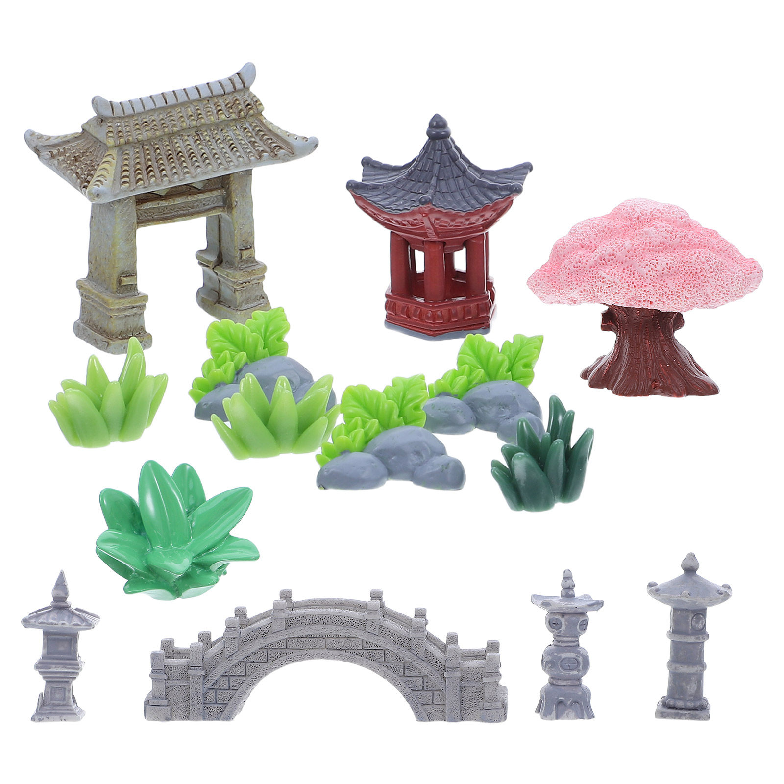 ชุดตกแต่งสวนจิ๋วเรซิน 1 ชุด สะ - Bonsai Garden For Desk บทวิจารณ์และราคา