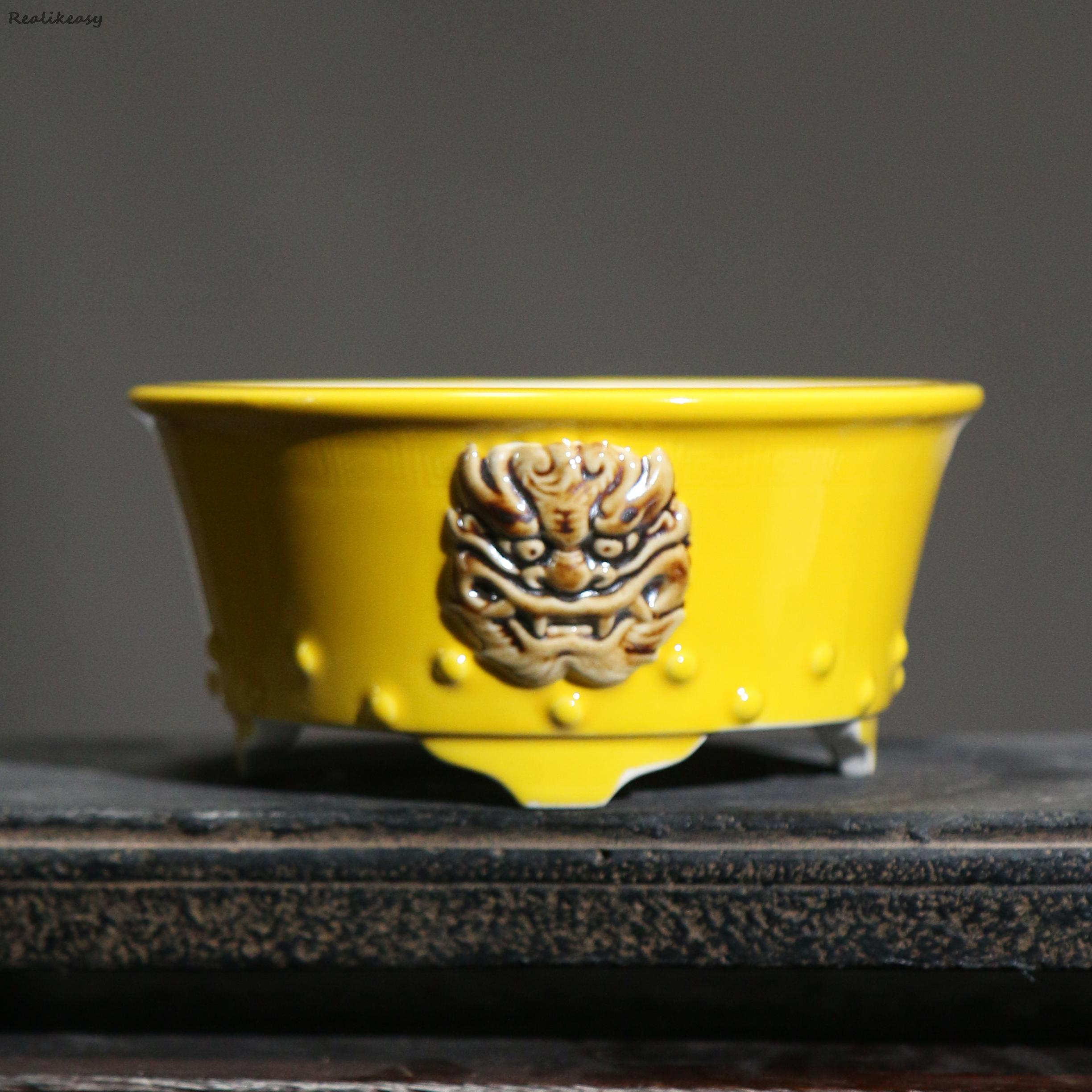 สีม่วงดอกไม้หม้อเซรามิคหม้อบอน - Japanese Garden Bonsai บทวิจารณ์และราคา