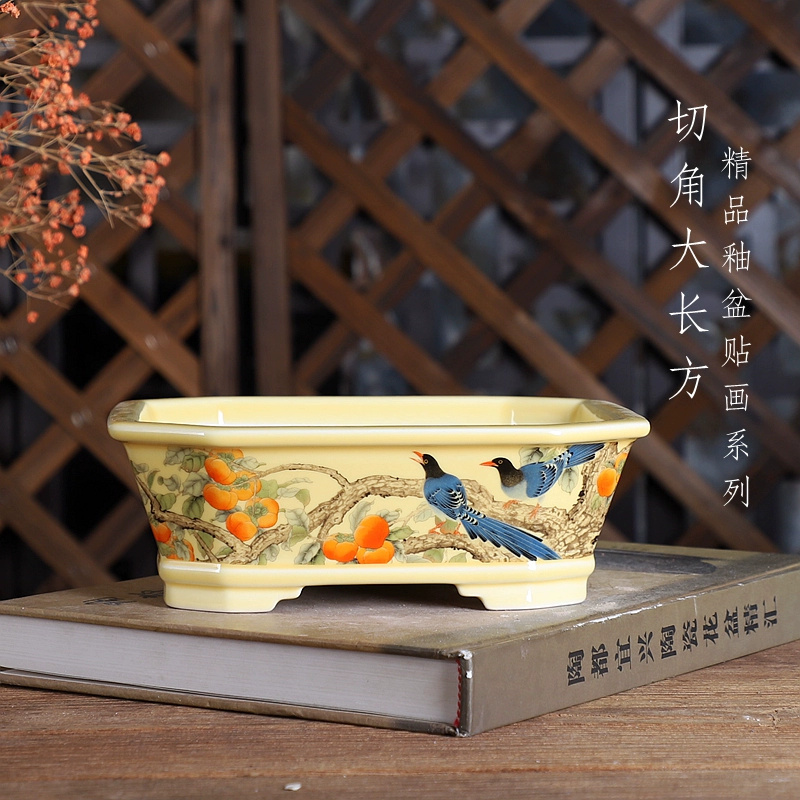 หม้อบอนไซสี่เหลี่ยมผืนผ้าพอร์ซ - Bonsai Garden For Desk บทวิจารณ์และราคา